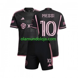 Camisola Inter Miami Lionel Messi 10 Criança Equipamento Segundo 2023 Manga Curta